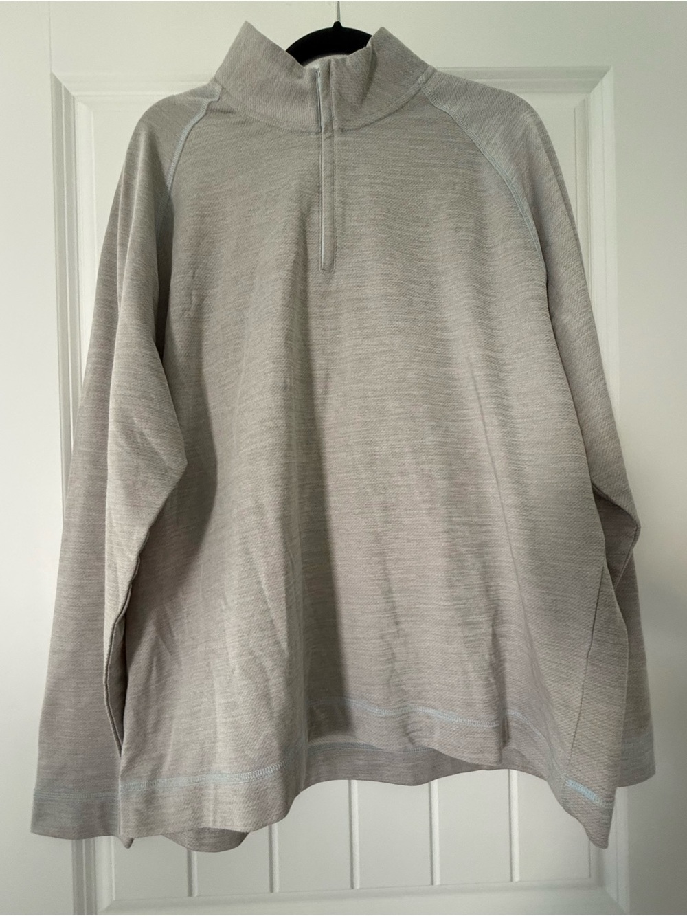 johnnie-O Men's Quarter-Zip Sweater in Light Gray